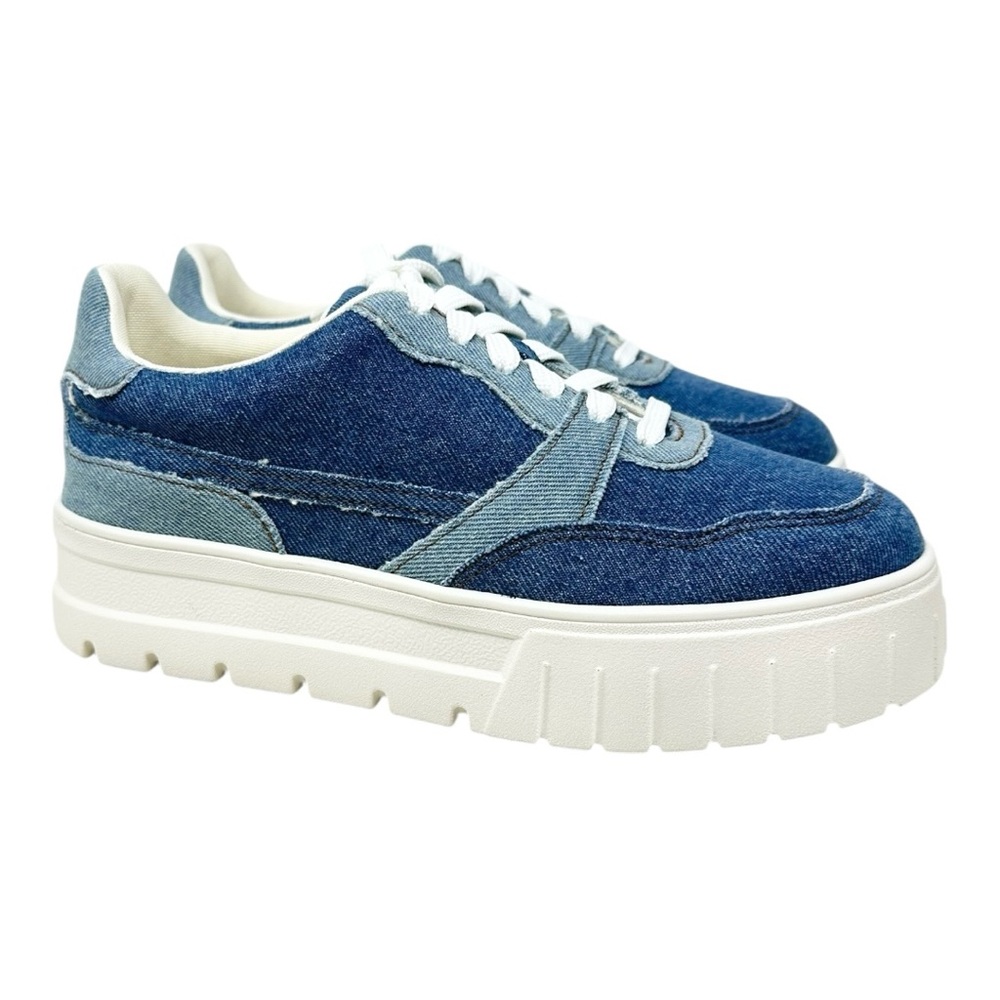 Lisa Vicky Wonen’s PAL-V Dark Blue/Light Blue Lace-Up Platform Sneaker Size 8M